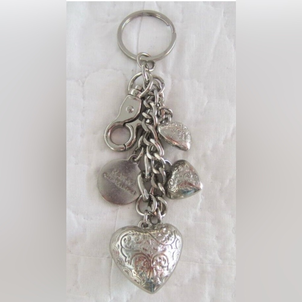 Kathy Van Zeeland Bag Charm/Keychain with Puffed Hearts